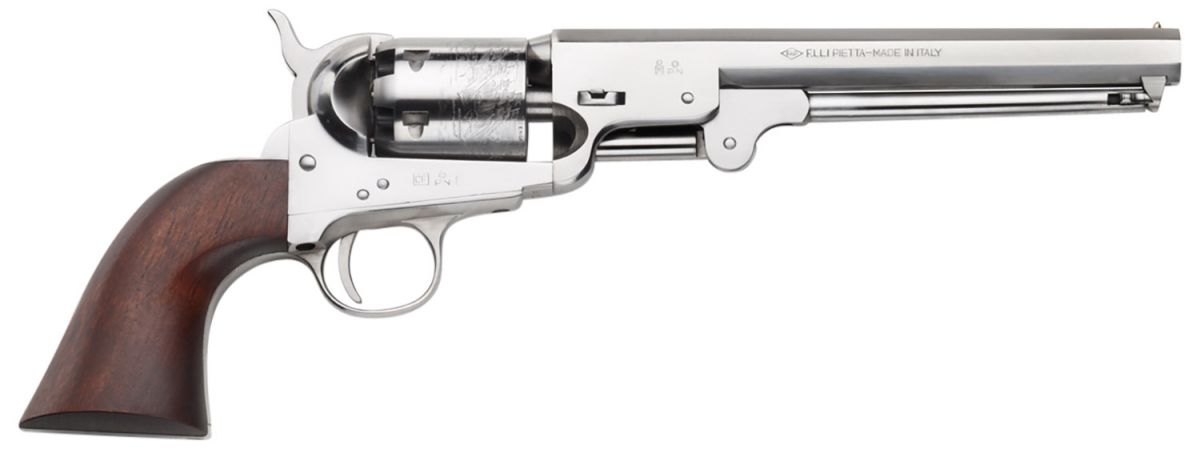 Pietta 1851 Navy .36 Old Silver Black Powder Revolver