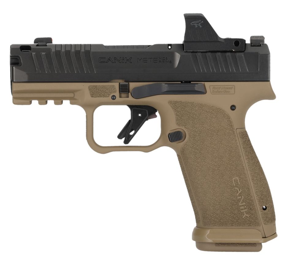 Canik METE MC9 Prime Sub-Compact Compensated 9mm Black/FDE Pistol w/ MO1 Optic